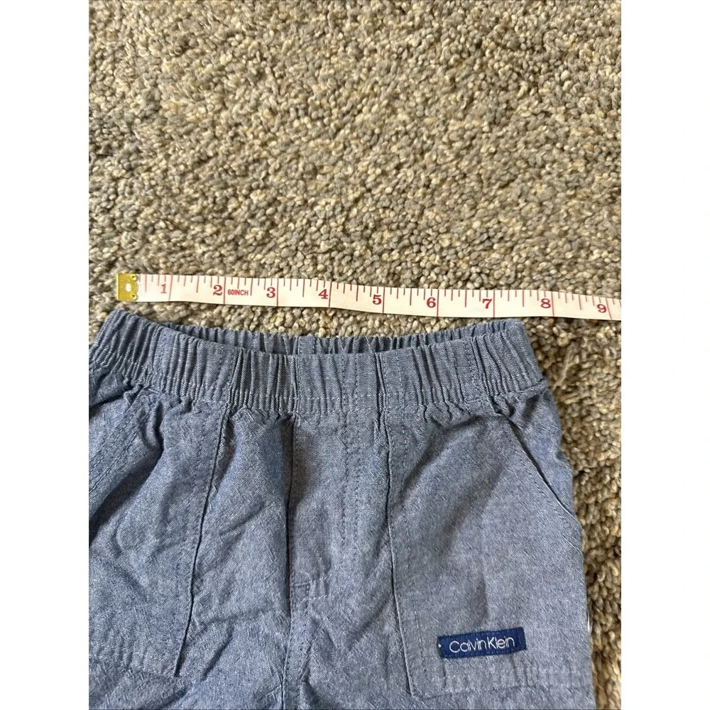 Calvin Klein Boys 2 Piece Blue Striped‎ Short Set Size 3/6 Months